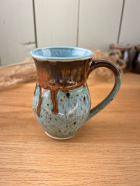 Copper and Light Blue Mug