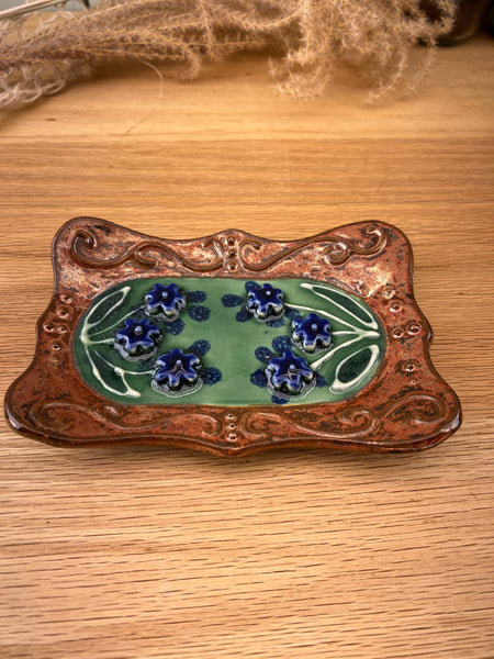 Blue Flower Soap Dish