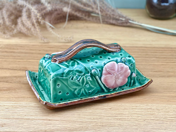 Flower butter dish