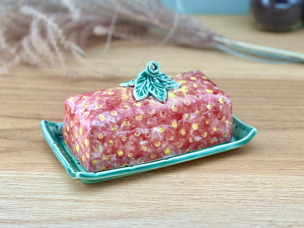 Strawberry butter dish