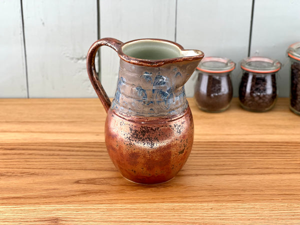 Copper Handle and Rim Pitcher
