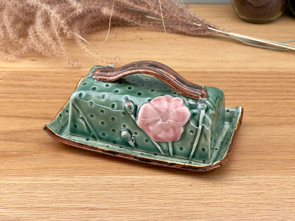 Flower butter dish