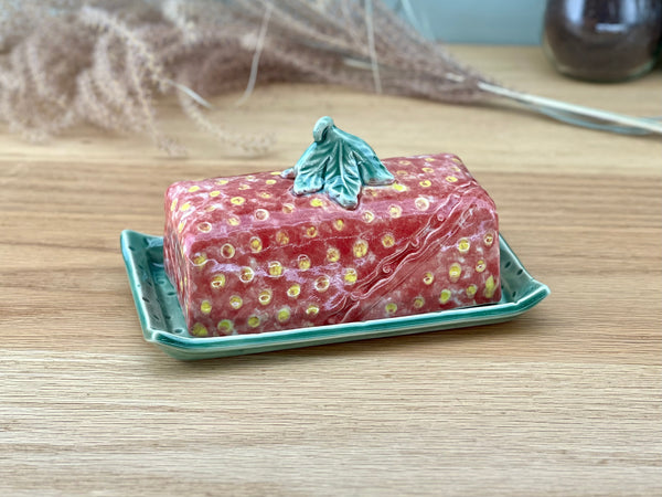 Strawberry butter dish