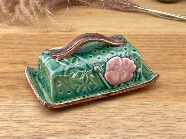 Flower butter dish