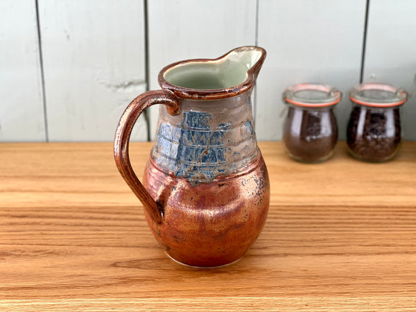 Copper Handle and Rim Pitcher