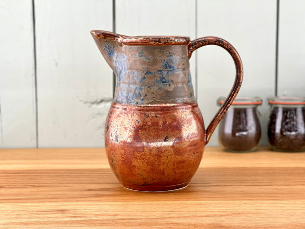 Copper Handle and Rim Pitcher