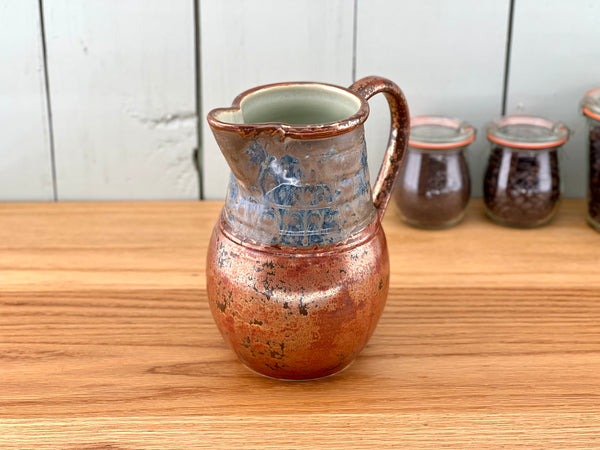 Copper Handle and Rim Pitcher